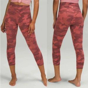 Lululemon Align Crop 21” Size 20 Heritage 365 Camo Brier Rose Multi High Rise